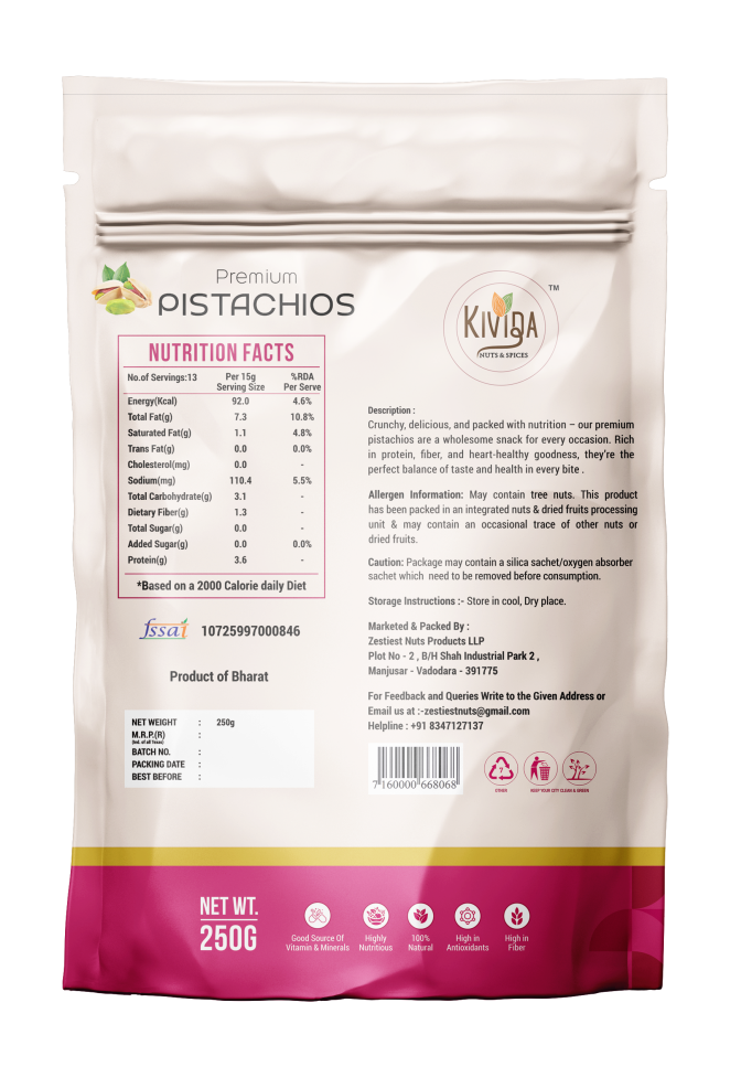Kivida Premium Pistachios (250g) - Image 2