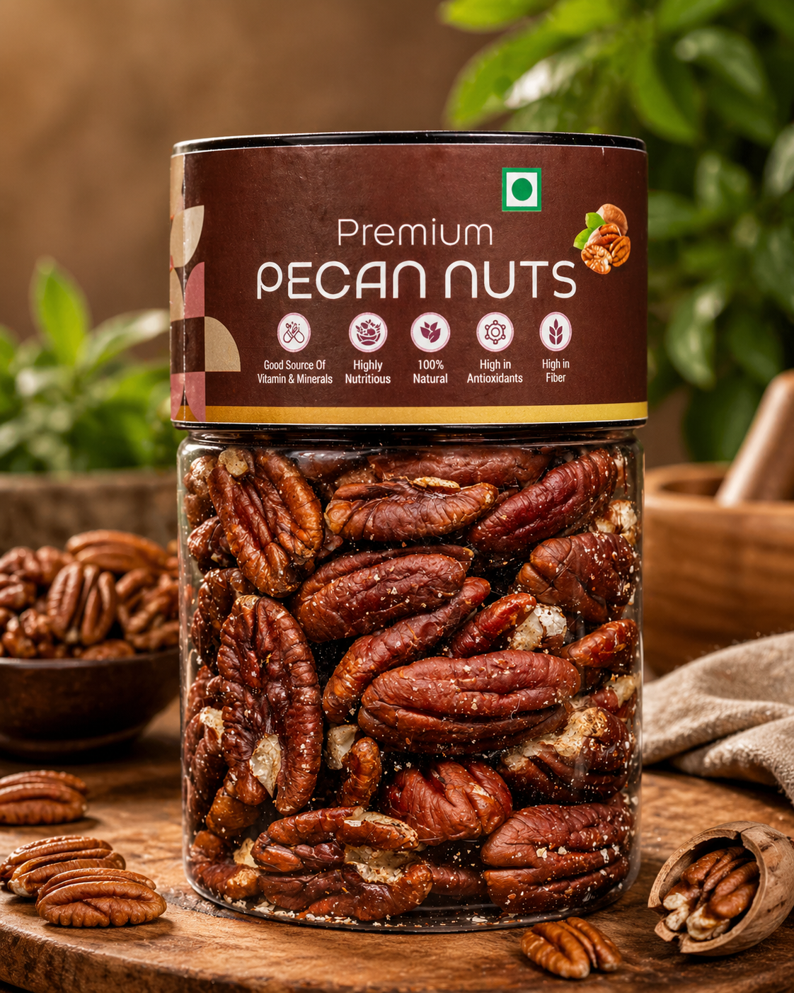 Kivida Premium Pecan Nuts Jar – 250g