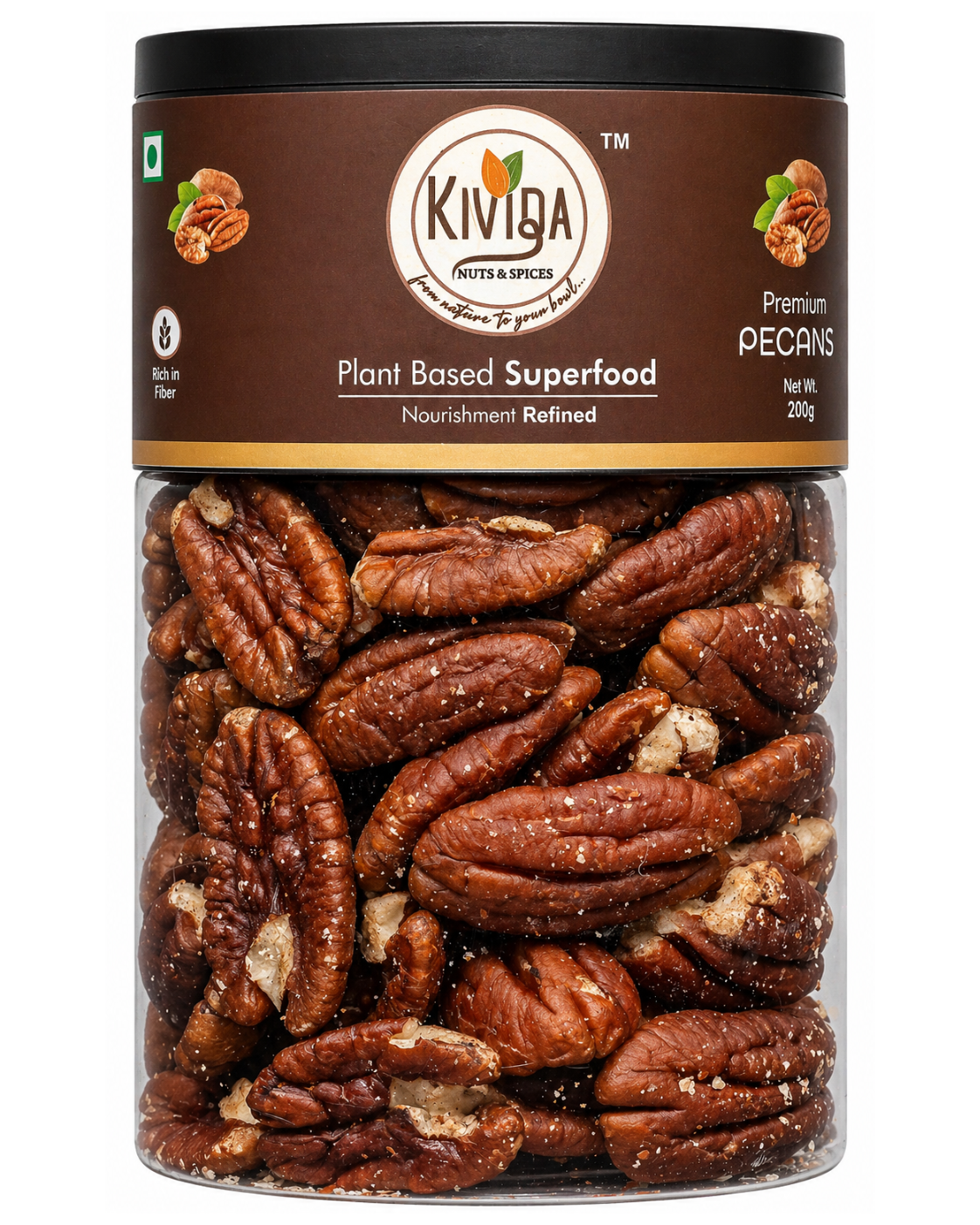 Kivida Premium Pecan Nuts Jar – 250g - Image 3